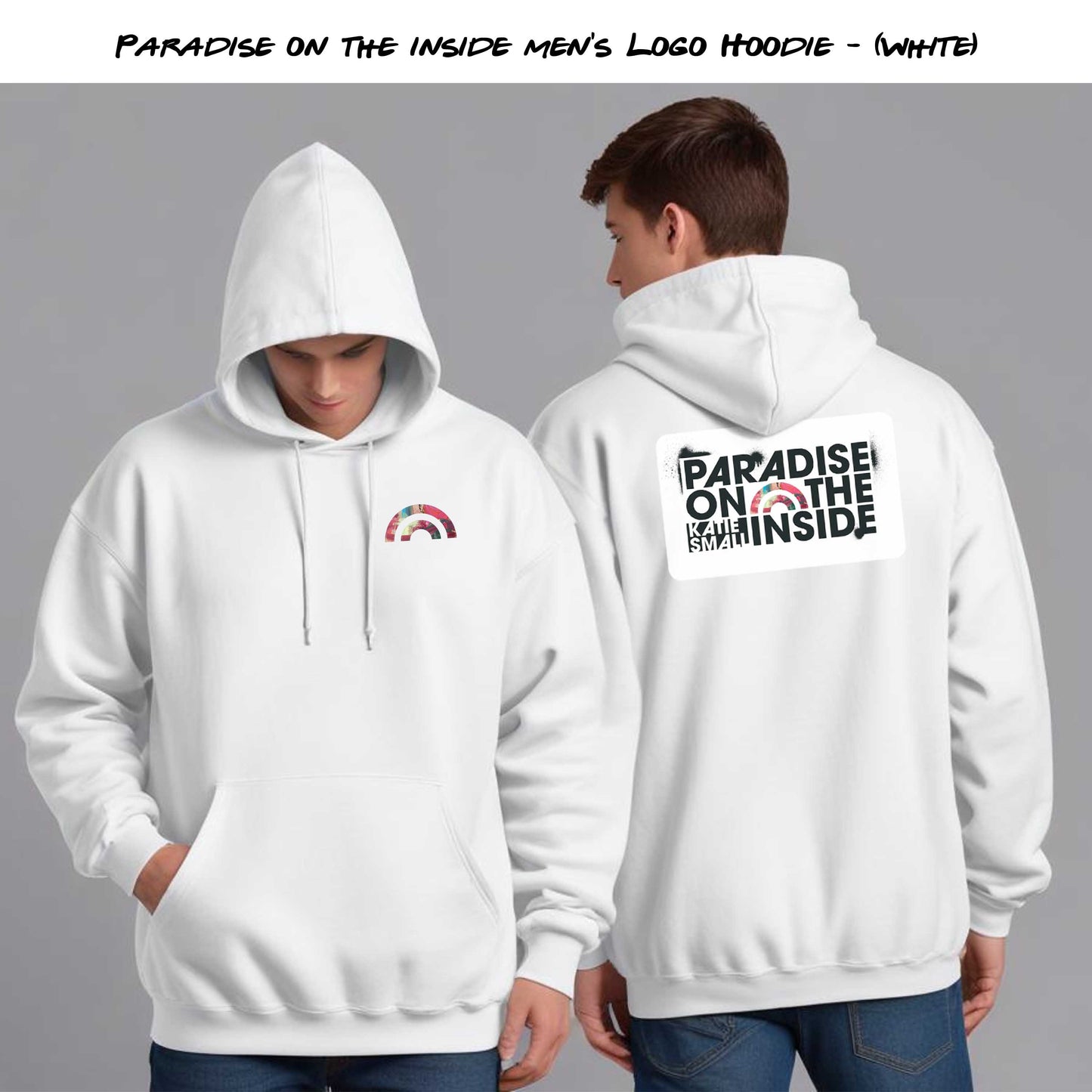 "Logo" White Hoodie in Men and Women's