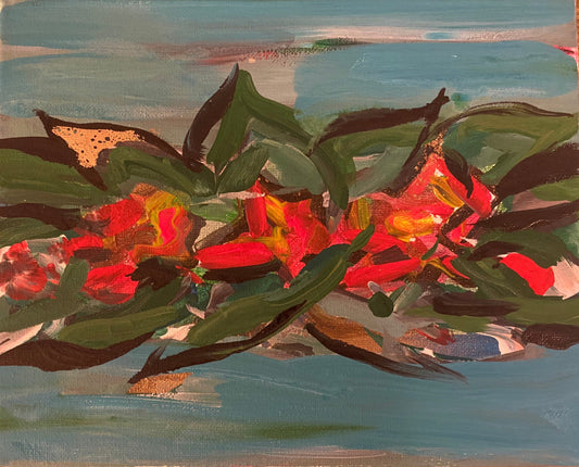 "Haku Lei of Grace" (Sketch series: Mixed media on 8x10 in. canvas)