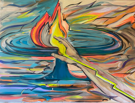 "Lay Hold" (Mixed media on 30x40in on canvas)