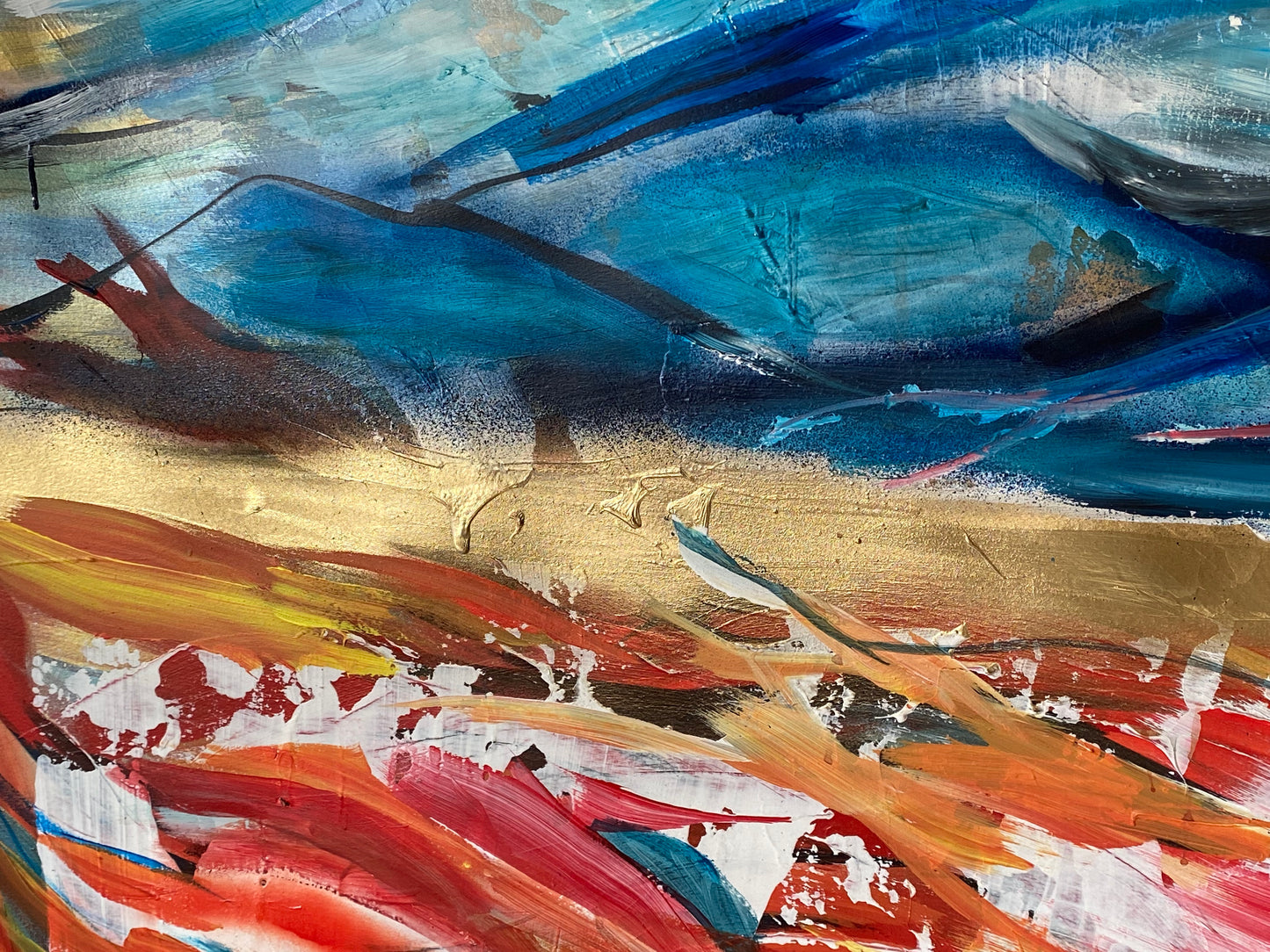 "Blue Ridge Tapestry" (Mixed media on watercolor paper)