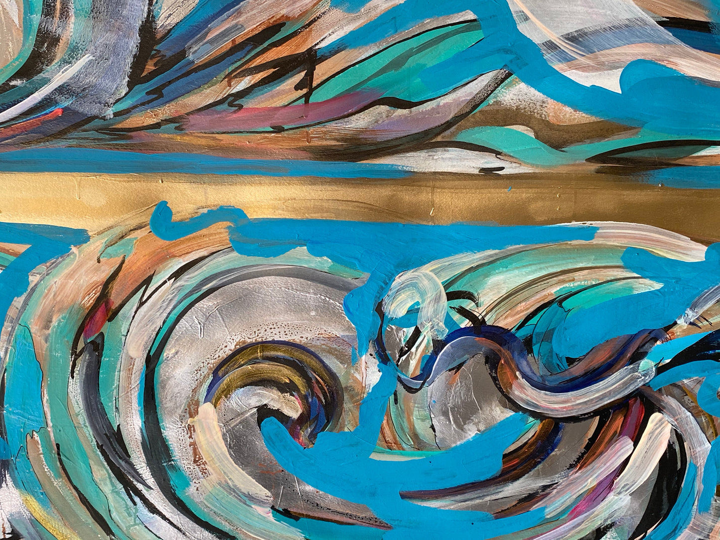 "That's How Strong" (3.6 x 8.6ft mixed media on paper)