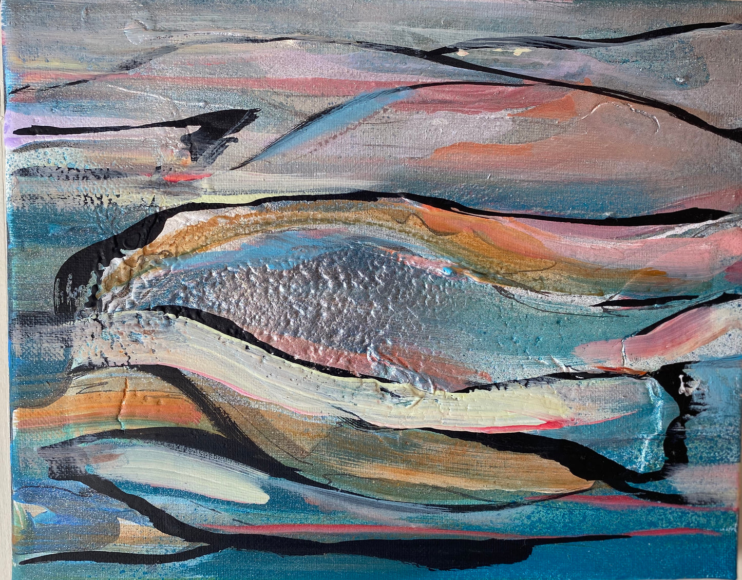 "Refreshing Winds of God" (8x10in) mixed media on canvas