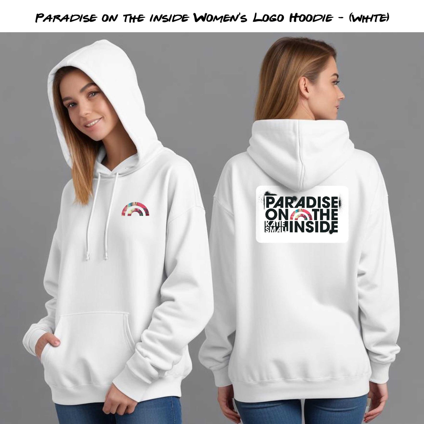 "Logo" White Hoodie in Men and Women's