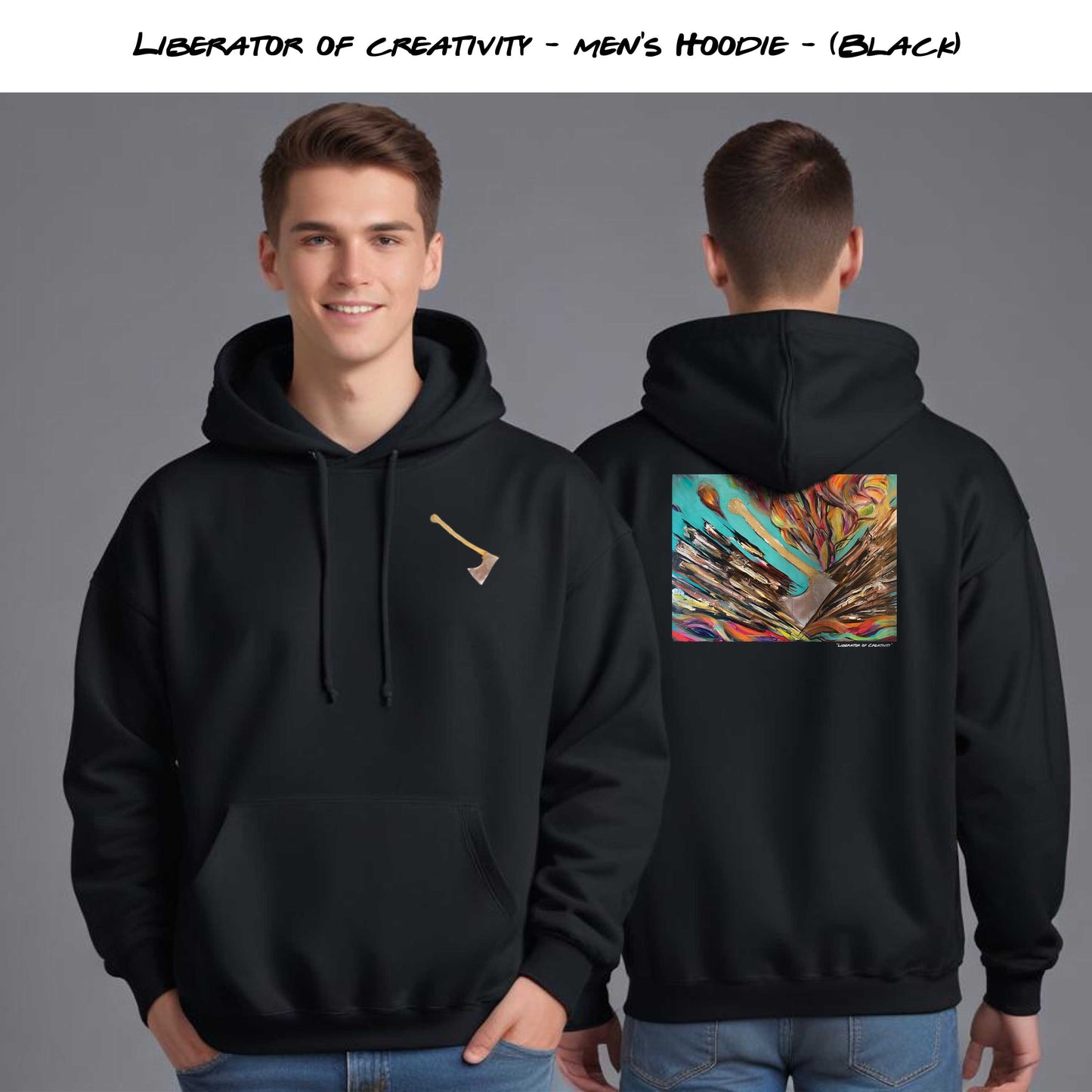 "Liberator of Creativity" Black Hoodie in Men and Women's