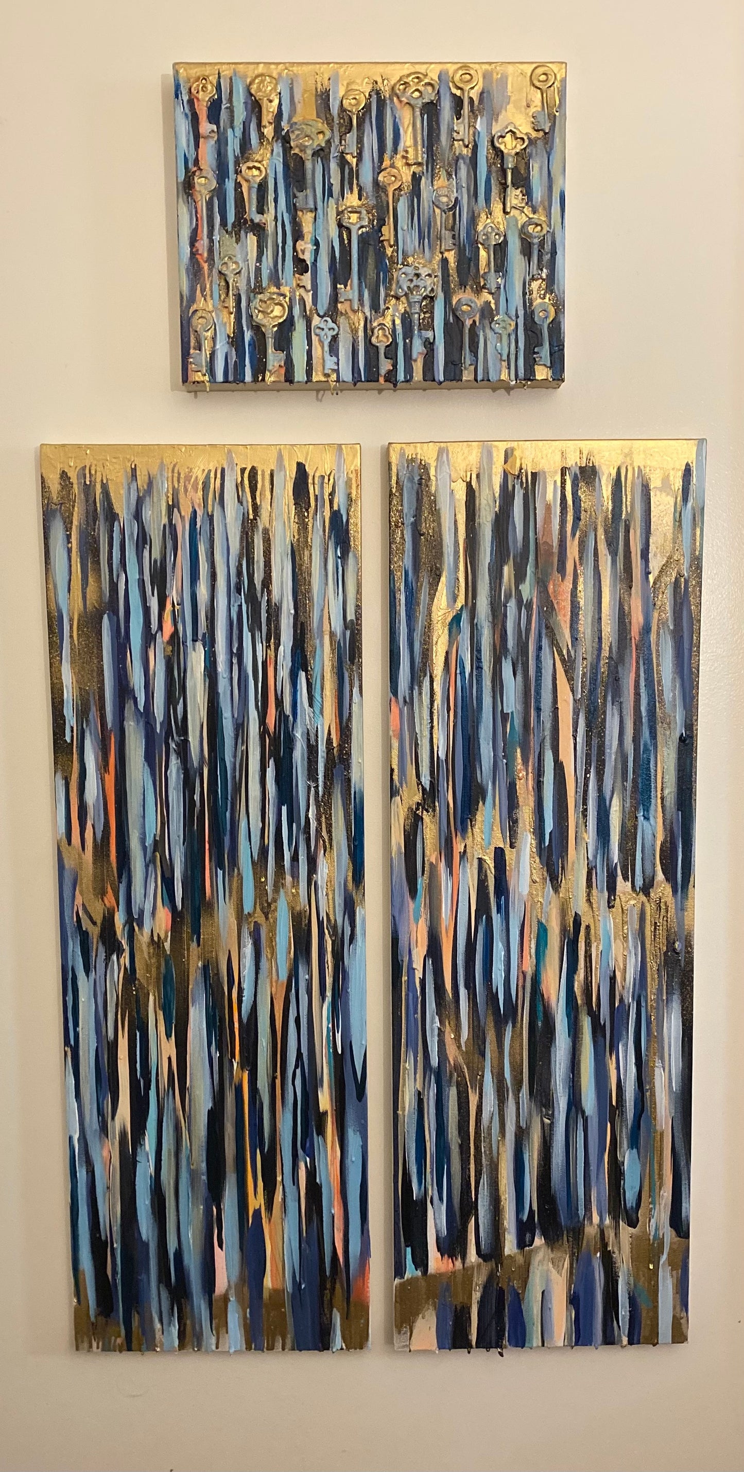 "Creative Solutions" mixed media on canvas triptych (dimensions available upon request)