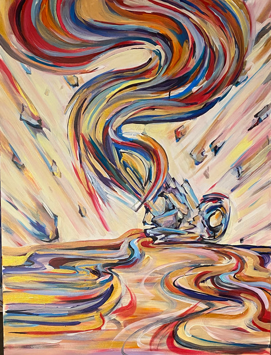 Healing for Weariness, Restoration for Hope (Live series: Mixed media on 30x40in canvas)