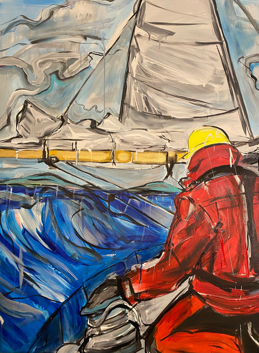 "Sail on, Sailor" 3x4ft mixed media on gallery wrapped canvas