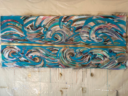 "That's How Strong" (3.6 x 8.6ft mixed media on paper)