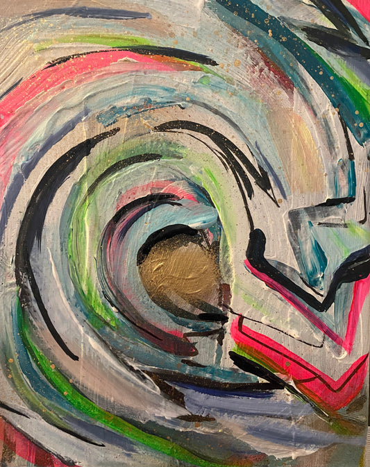 "You've got Power!" Mixed media on 8x10in canvas