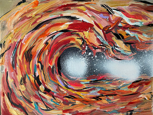 "Cleansing Waves" (9.5 x 11.5in) Canvas set in floater frame