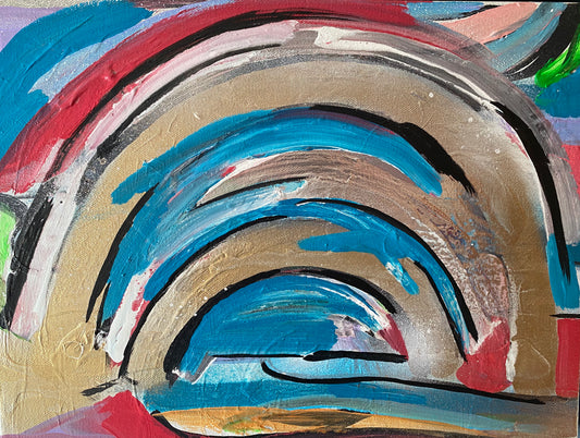 "Entrance" (13.5 x 17.5in) Mixed media on canvas set in floater frame