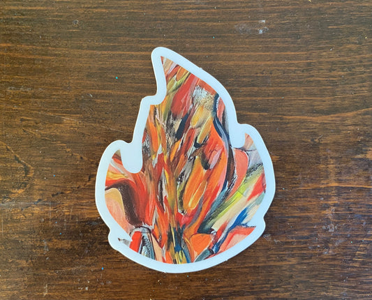 Fire Sticker: 2.40 x 3.00 Matte Die Cut
