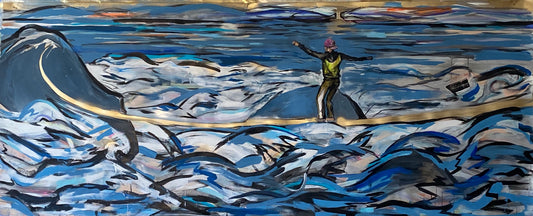 "Faithline" (3.6x 8.6ft mixed media on paper)