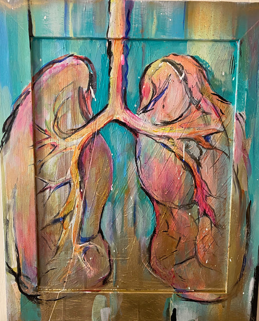 "Pneuma" (15x19in on canvas board with wood frame)