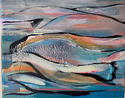 "Refreshing Winds of God" (8x10in) mixed media on canvas